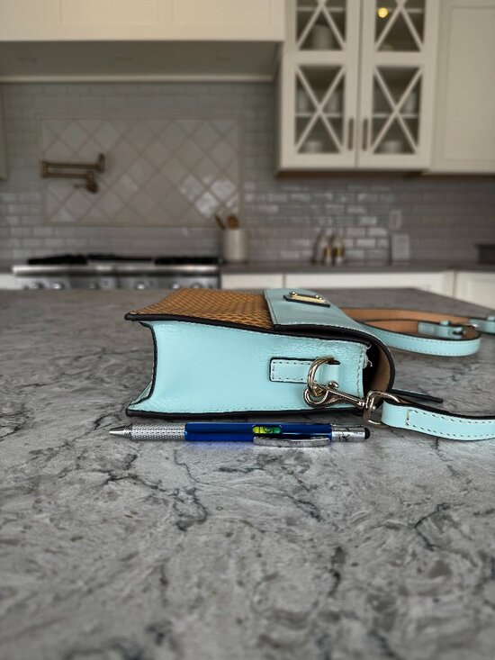 Dooney and Bourke Blue and Faux Wicker Purse and Wallet - Picture 4 of 10